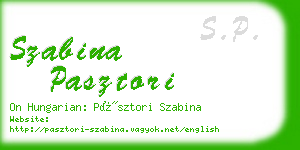 szabina pasztori business card